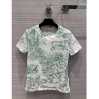 Spot Bulk Dior Cotton T-shirt D053126 Green 2024