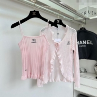 New Design Chanel Knit Vest and Cardigan CH6501 Pink 2024