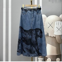 Cheap Wholesale Dior Denim Skirt D6505 Blue 2024