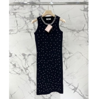 ​Top Design Miu Miu Crystal Knit Dress M6522 Black 2024