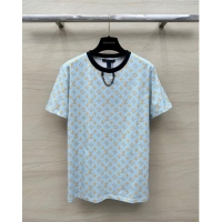 ​Classic Discount Louis Vuitton Monogram Cotton T-shirt LV6614 Blue 2024