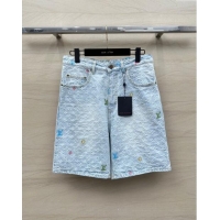 Best Price Louis Vuitton Monogram Denim Shorts LV6616 Blue 2024