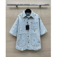 ​Top Quality Louis Vuitton Monogram Denim Shirt LV6615 Blue 2024