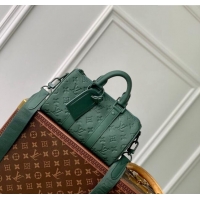 Well Crafted Louis Vuitton Keepall Bandoulière 25 bag in Forest Green Taurillon Monogram Leather M24432 2024