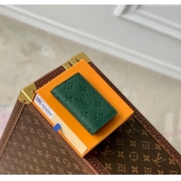 Classic Grade Louis Vuitton Pocket Organizer Wallet in Forest Green Taurillon Monogram Leather M83067 2024