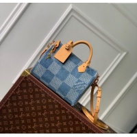 Top Grade Louis Vuitton Speedy 25 Bandoulière bag in Blue Damier Denim 3D Canvas N40700 2024