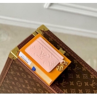 New Style Louis Vuitton LV Charms Card Holder Monogram Empreinte Leather M83562 Opale Pink 2024