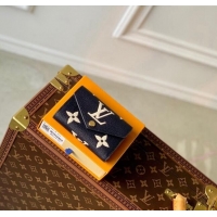 Famous Brand Louis Vuitton Victorine Wallet in Bicolor Monogram Empreinte Leather M80968 Navy Blue /Cream White 2024