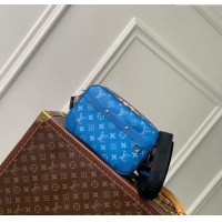 Good Product Louis Vuitton Alpha Messenger bag in Leather and Monogram Canvas M31016 Agave Blue 2024