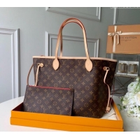 Promotional Louis Vuitton Classic Neverfull MM Tote Bag M41177 Monogram Canvas/Red/Nude 2024