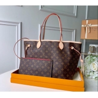 Super Quality Louis Vuitton Classic Neverfull MM Tote Bag M41178 Monogram Canvas/Fuchsia Pink 2024