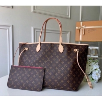 Top Grade Louis Vuitton Classic Neverfull GM Tote Bag M41180 Monogram Canvas/Fuchsia Pink 2024