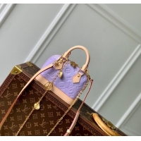 Top Grade Louis Vuitton Nano Alma Bag in Glossy Lilac Purple Monogram Vernis Leather M82974 2024