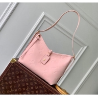 Well Crafted Louis Vuitton CarryAll PM Hobo Bag in Opale Pink Monogram Leather M46288 2024