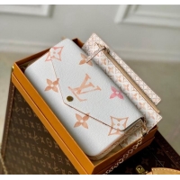 New Design Louis Vuitton Félicie Pochette Mini bag in Monogram Canvas White/Orange/Pink M82520 2024