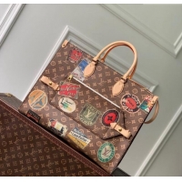 Promotional Louis Vuitton OnTheGo Voyage Tote bag in Monogram Canvas with Vintage Hotel Labels M47147 2024