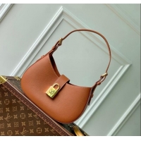 Top Grade Louis Vuitton Low Key Shoulder Bag in Grained Calfskin M24885 Brown 2024