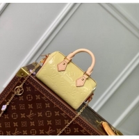 Pretty Style Louis Vuitton Nano Speedy Mini Bag in Monogram Vernis Leather M83000 Yellow 2024