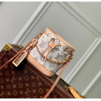 Famous Brand Louis Vuitton Nano Noé Mini bag in Multicolor Beige Monogram Jacquard Fabric M83453 2024