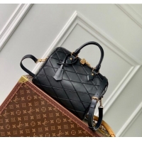 Top Quality Louis Vuitton Speedy Bandouliere 25 Bag in Quilted Lambskin M24206 Black 2024