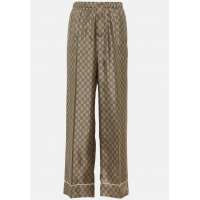 ​Top Grade Gucci GG Supreme Wide-leg Silk Pants GG1902