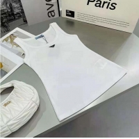 ​Super Quality Prada Ribbed Knit Jersey Tank Top PA7520 White