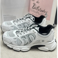 ​Buy Grade Dior Chrono Sneaker Mesh with Leather-Effect Panels CD1256 White/Black