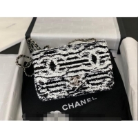 Promotional Chanel Sequins Small Flap Bag AS4561 Black/White 2024