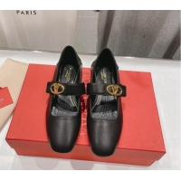 Most Popular Valentino The Bold Edition VLogo Calfskin Ballerinas Flat Black 429196