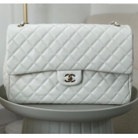 Promotional Chanel XXL Airline Travel Flap Bag in Grained Leather A4661 White/Light Gold 2024 Top