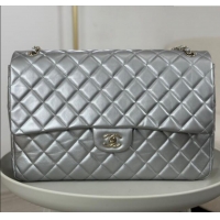 Discount Chanel XXL Airline Travel Flap Bag in Smooth Calfskin A4661 Silver/Light Gold 2024 Top