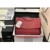 Fashion Discount Chanel Grained Calfskin Flap Bag A8095 Red