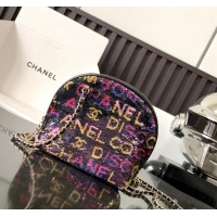 Super Quality Chanel Sequins Clutch with Chain AP3354 Black