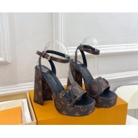 Pretty Style Louis Vuitton Shake Platform Sandals 12cm in Monogram Canvas 606106