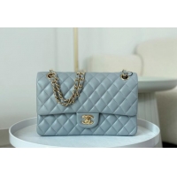 Top Quality Chanel Lambskin Classic Medium Flap Bag A01112 Light Grey/Gold