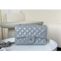 Market Sells Chanel Lambskin Classic Mini Flap Bag A69900 Light Grey/Silver