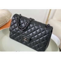 Luxury Classic Chanel Lambskin Classic Large Flap Bag A58600 Black/Gunmetal