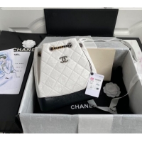 Buy Cheap Chanel GABRIELLE Aged Calfskin Bucket Bag A94485 White 2024