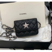 Grade Design Chanel Grained Calfskin Belt Bag with Crystals Star AS6050 Black 2024