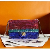 Super Quality Chanel Sequins Mini Flap Bag AB15101 Red/Blue/Green 2024