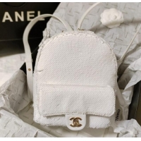 Famous Brand Chanel Sequins Backpack Bag AS3969 White 2024