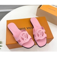 Good Product Louis Vuitton LV Isola Flat Slides Sandal in Calf Leather Light Pink 606136