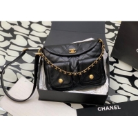 Unique Style Chanel Quilted Lambskin Large Hobo Bag 99335 Black 2024