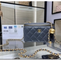 Most Popular Chanel Lambskin Clutch with Chain and Gold-Tone Ball AP2303 Dark Grey 2024