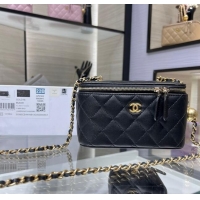 Wholesale Best Chanel Lambskin Clutch with Chain and Gold-Tone Ball AP2303 Black 2024