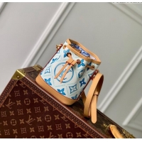 Famous Brand Louis Vuitton Nano Noe in Monogram Canvas M83620 Lagoon Blue 2024