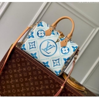 Famous Brand Louis Vuitton Speedy Bandoulière 25 in Monogram Tiles Canvas M11264 Lagoon Blue 2024