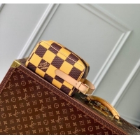 Famous Brand Louis Vuitton Locker Dopp Kit Bag in Damier Heritage Canvas N40567 Brown/Yellow 2024