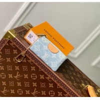 Low Cost Louis Vuitton Key Pouch in Monogram Denim 100% GOTS-certified Cotton M82961 Blue 2024