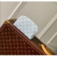 Good Product Louis Vuitton Pochette Cosmetique PM Pouch in Monogram Denim 100% GOTS-certified Cotton M83616 Blue 2024